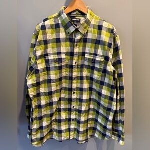 Lands End Cotton Plaid Button Down Shirt